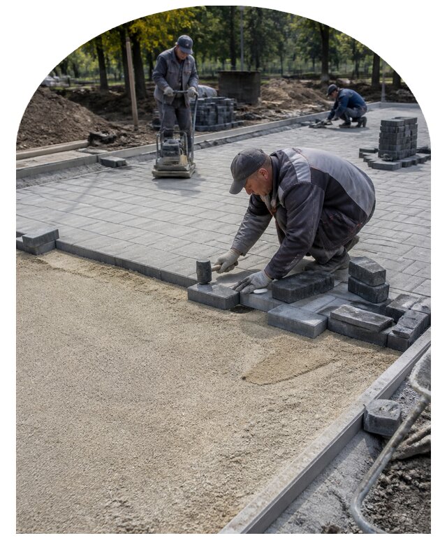 Профессиональная укладка брусчатки для участка в Назарове